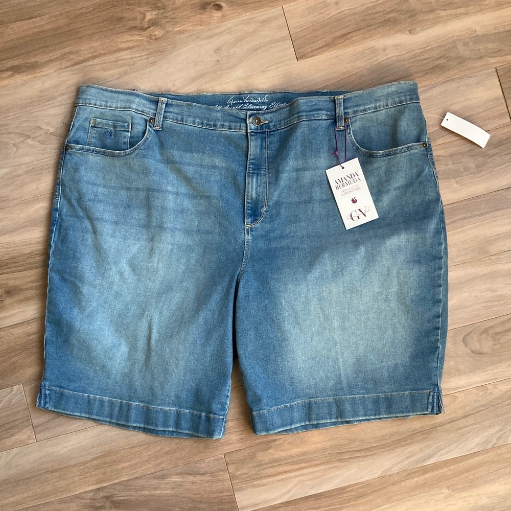 Gloria Vanderbilt Amanda Bermuda jean short flawless stretch classic rise 24W - Picture 12 of 16